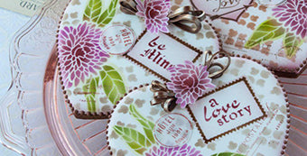 Valentine's Day Collage Cookie - Using Julia's Dynamic Duos Stencil Sets