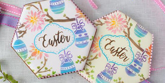 Easter Prettier Plaques Stenciled Cookie