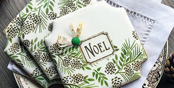 Noel Prettier Plaques Stenciled Cookie