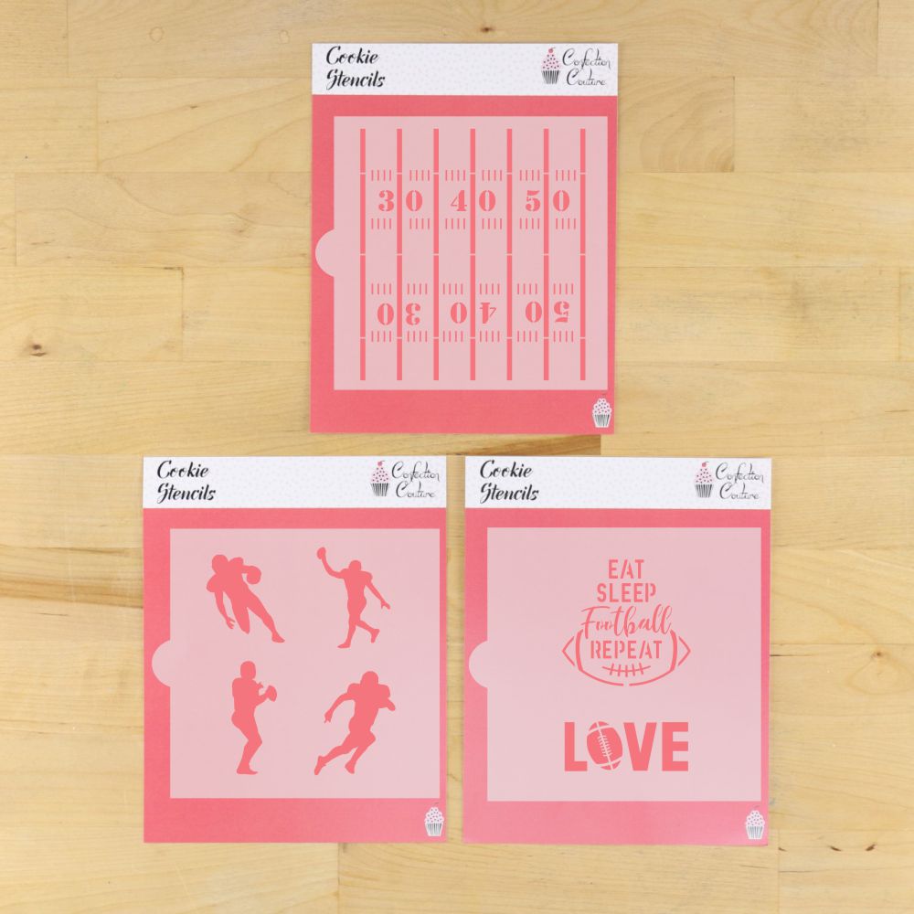 Football Field Yardlines Wall Cookie Stencil - 7 Inch Reusable DIY Craft