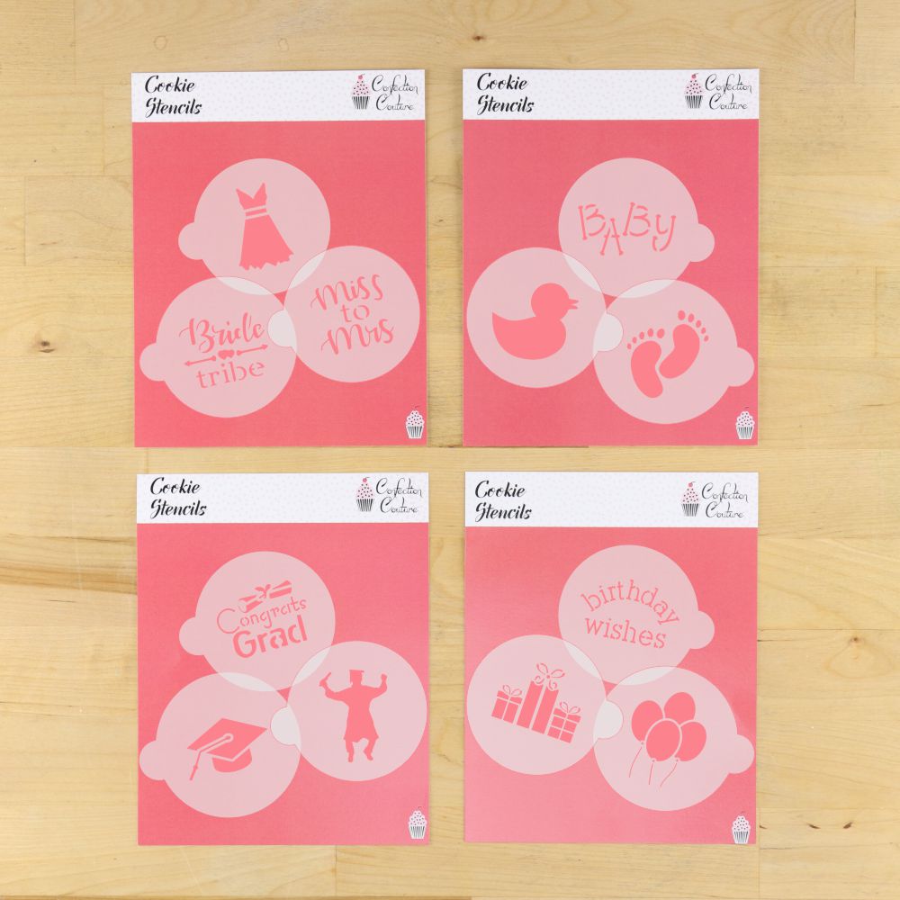 Swirl Valentine Heart Round Cookie Stencil Set: Designer Stencils –  Confection Couture Stencils