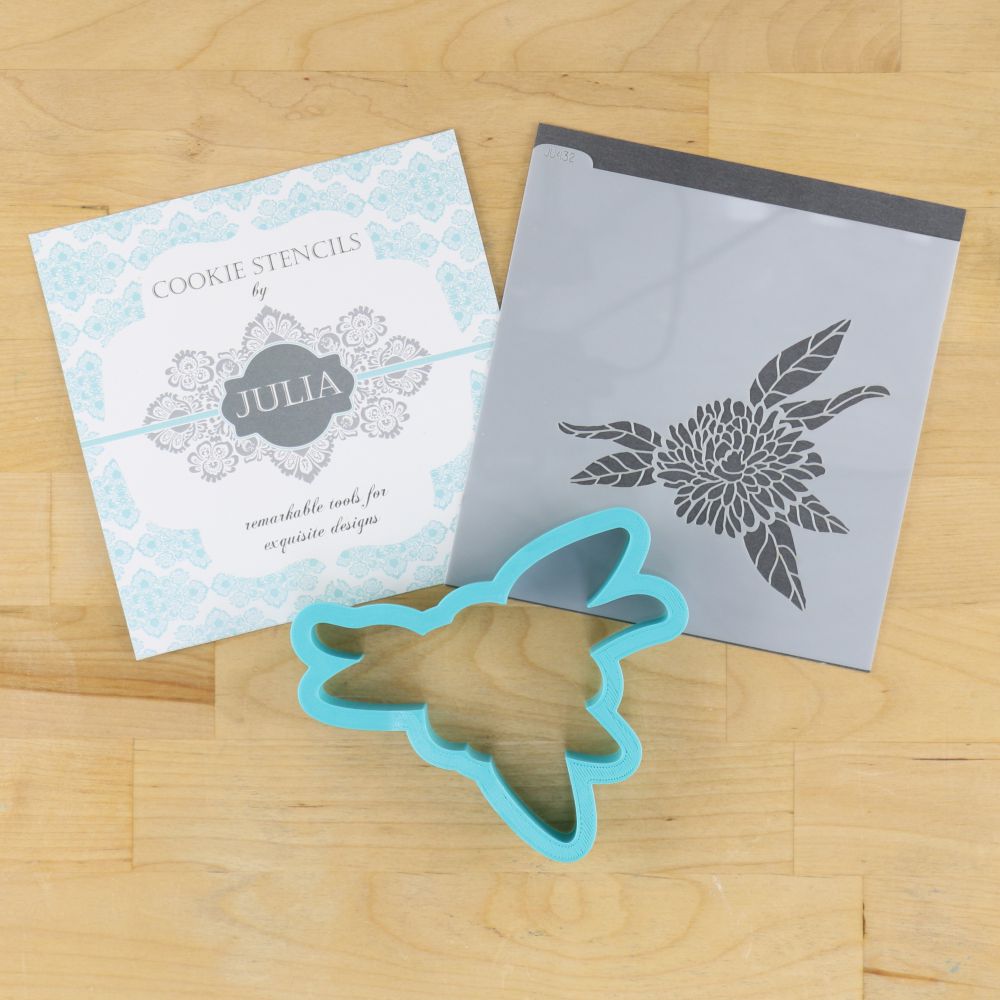 Chrysanthemum Cookie Stencil With Matching Cookie Cutter From Julia Usher