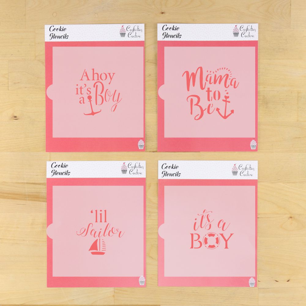 It's A Boy Cookie Stencil for Nautical  baby showers