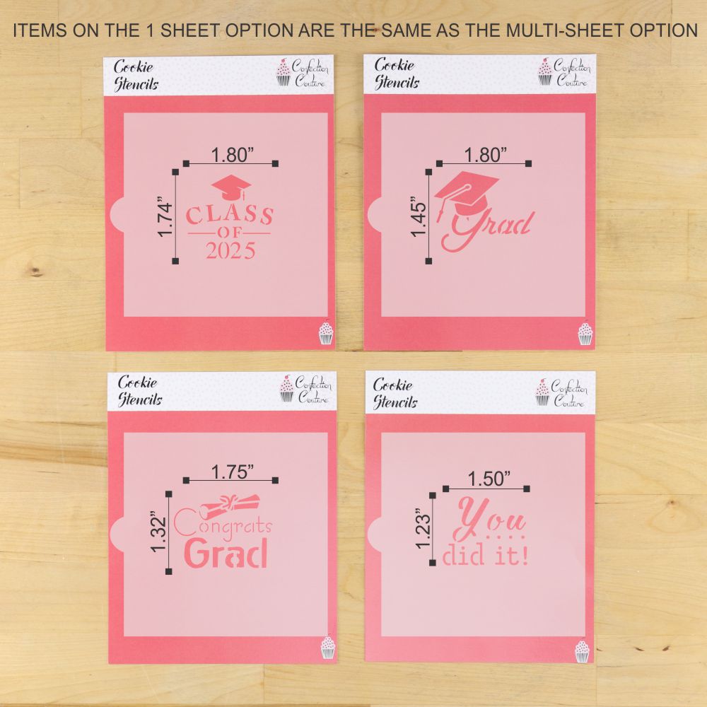 Graduation Messages Cookie Stencil