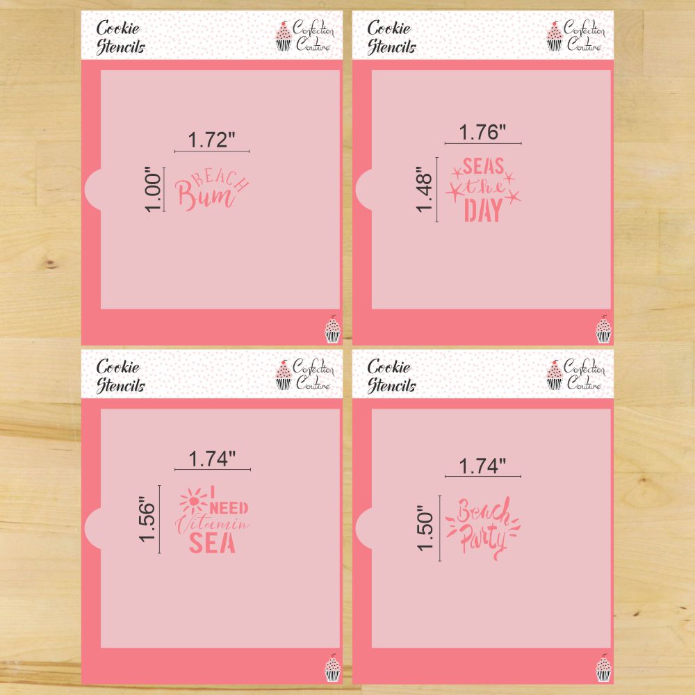 Beach Day Messages Cookie Stencil