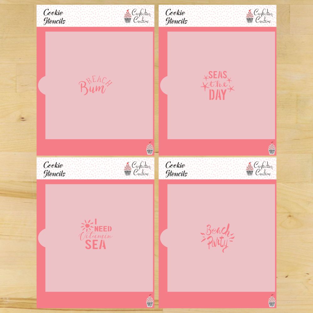 Beach Day Messages Cookie Stencil