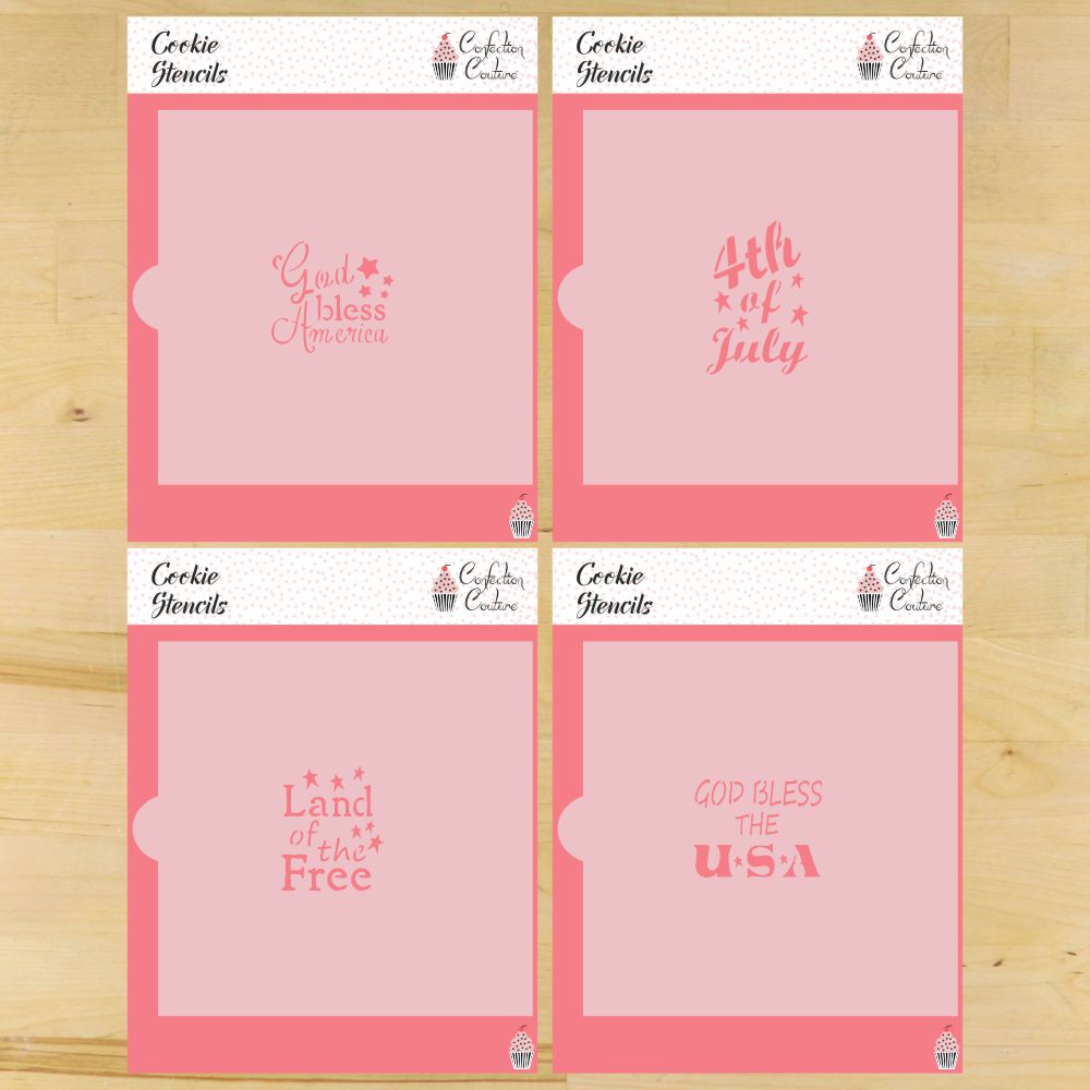 Patriotic Message Stencils for Decorating Fourth of July Cookies
