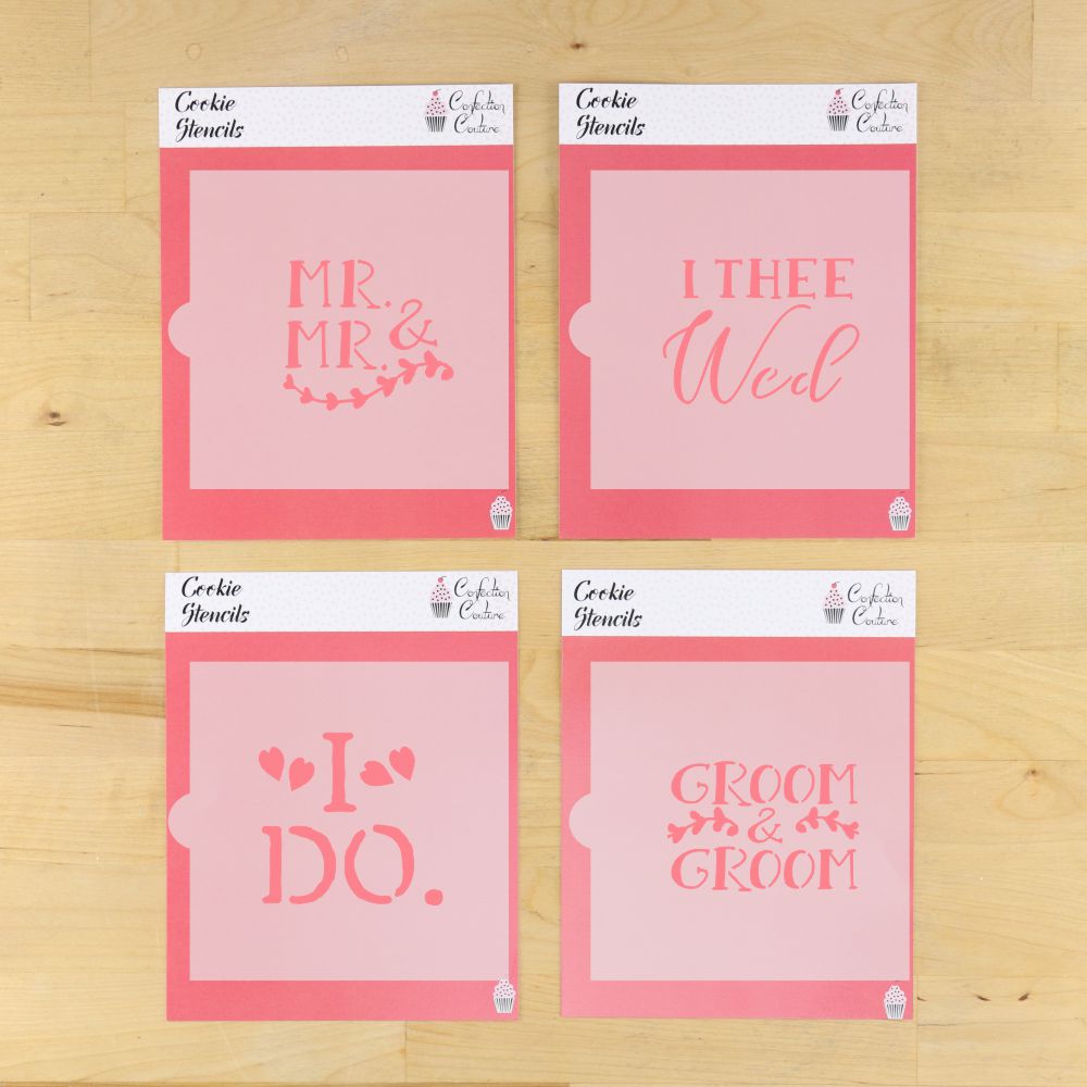 Bride and Groom Cookie Stencils