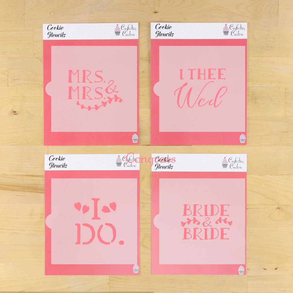 Bride and Groom Cookie Stencils