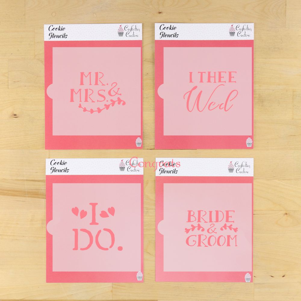 Bride and Groom Cookie Stencils