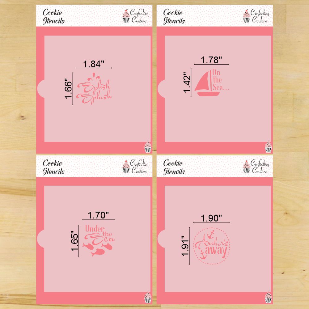 On The Sea Messages Cookie Stencil