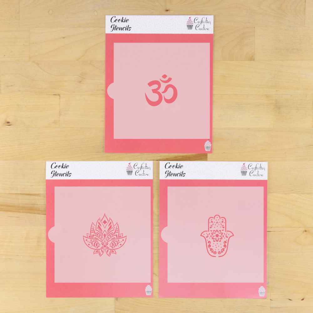 Hindu Symbols 3 Piece Cookie Stencil Set