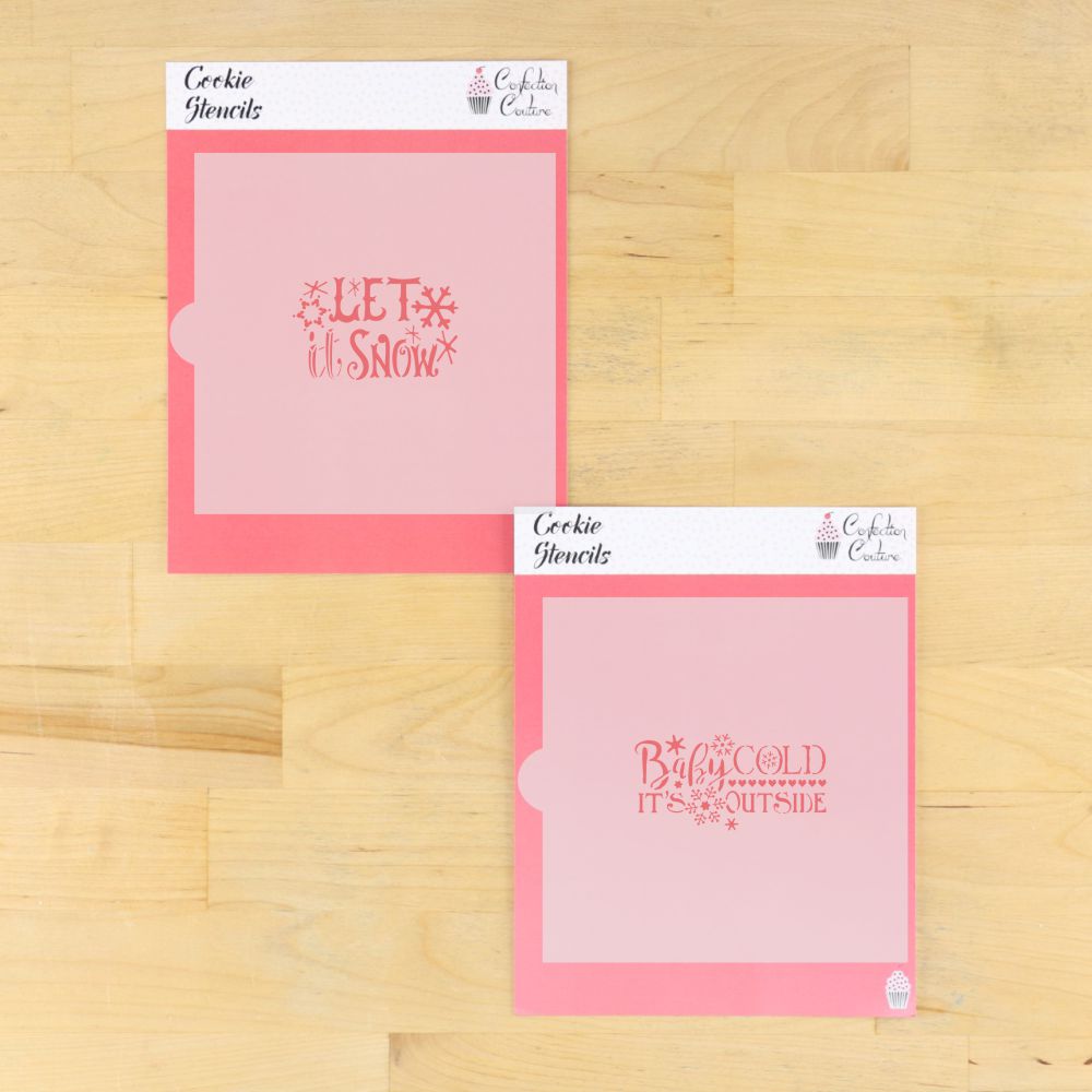Baby It's Cold Outside Cookie Stencil two sheet bundle