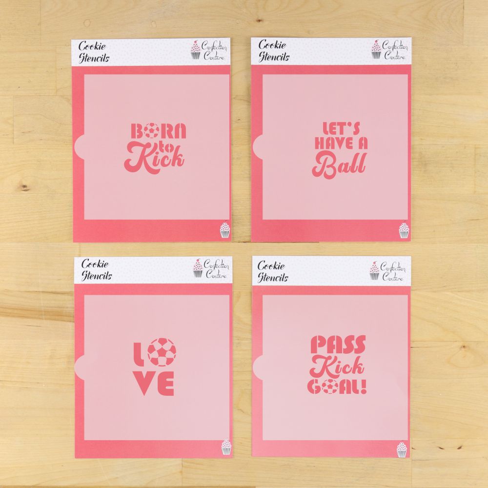 Soccer Messages Cookie Stencil 4 piece bundle set