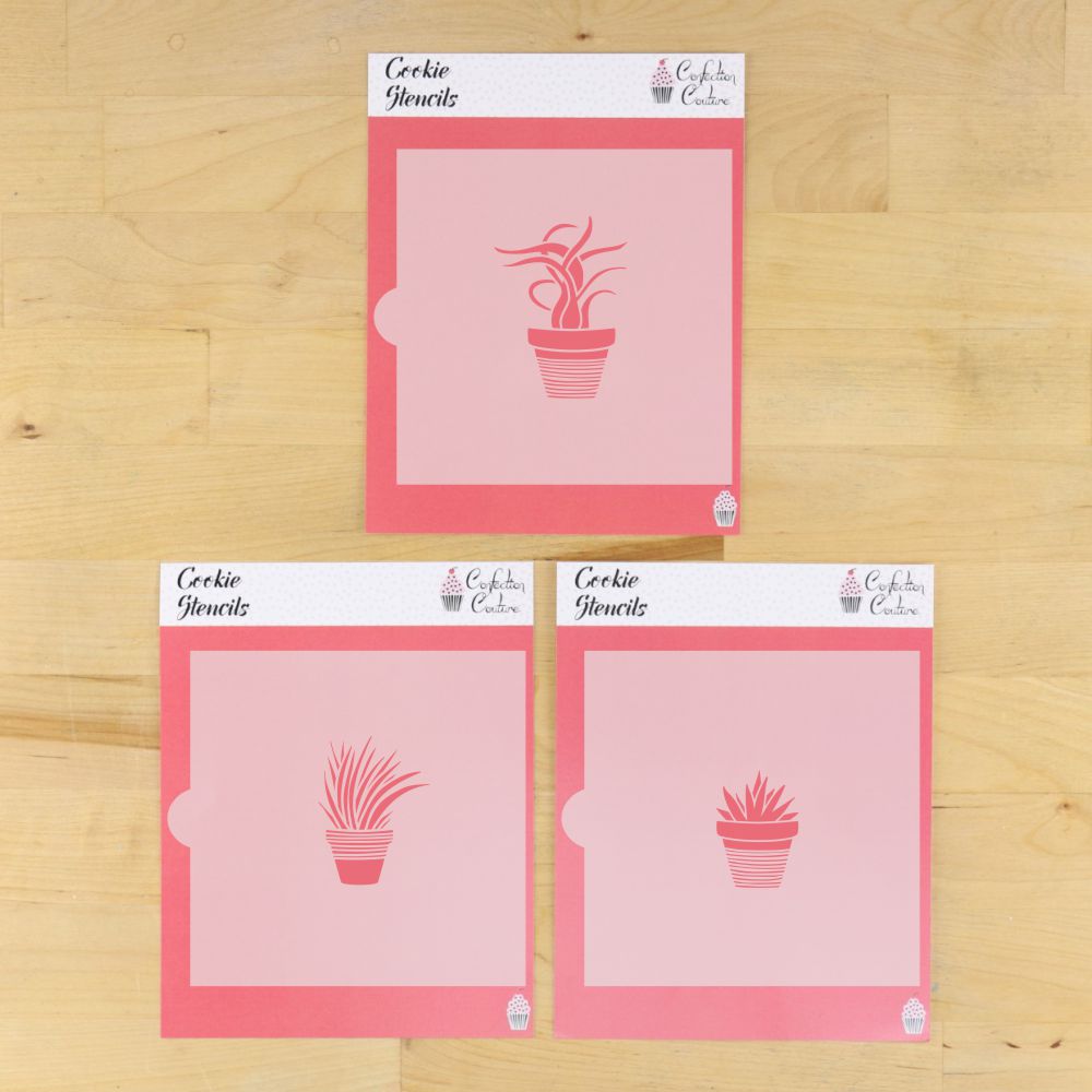 Potted Aloe Cookie Stencil With Cookie Cutters