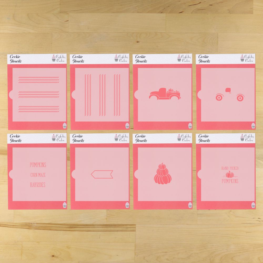 Pumpkin Patch Cookie Stencil Set With Cookie Cutters 8 Sheet Set