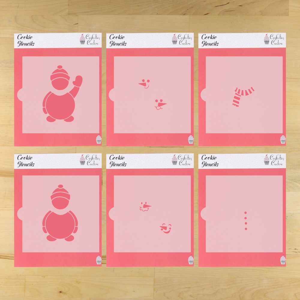 Snowman 6 Piece Cookie Stencil Set