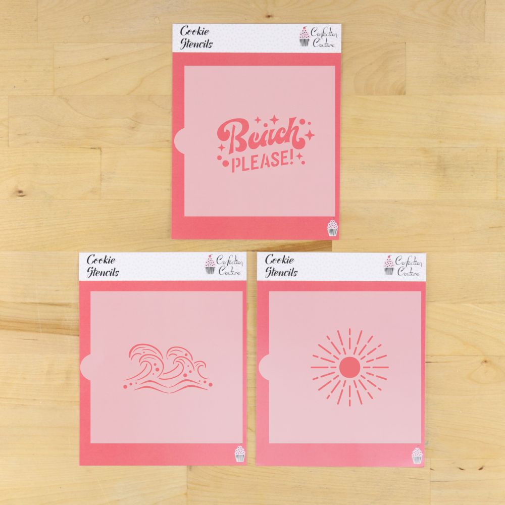 Beach Please Cookie Stencil