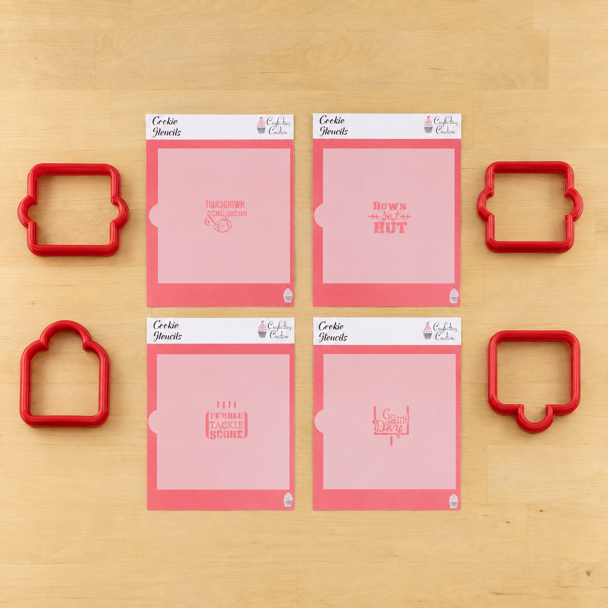 Game Day Football Message Cookie Stencils