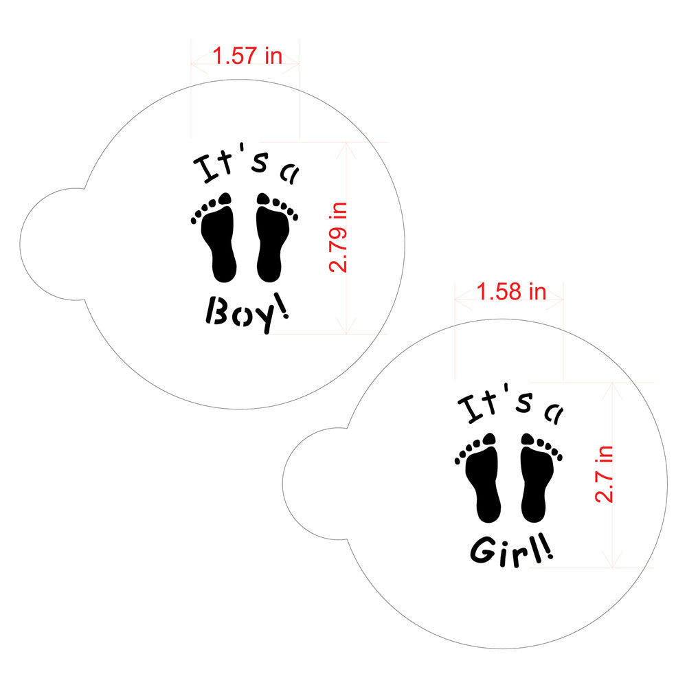 Gender Reveal Round Cookie Stencil Sets by Designer Stencils