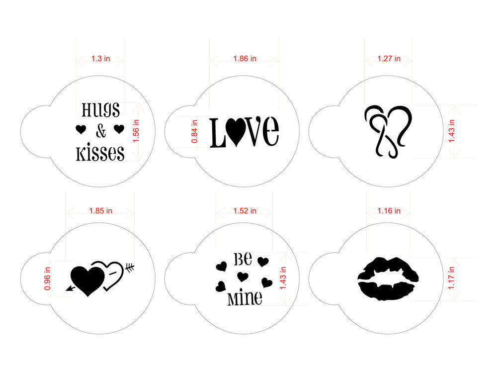 Valentine Round Cookie Stencil Set by Designer Stencils