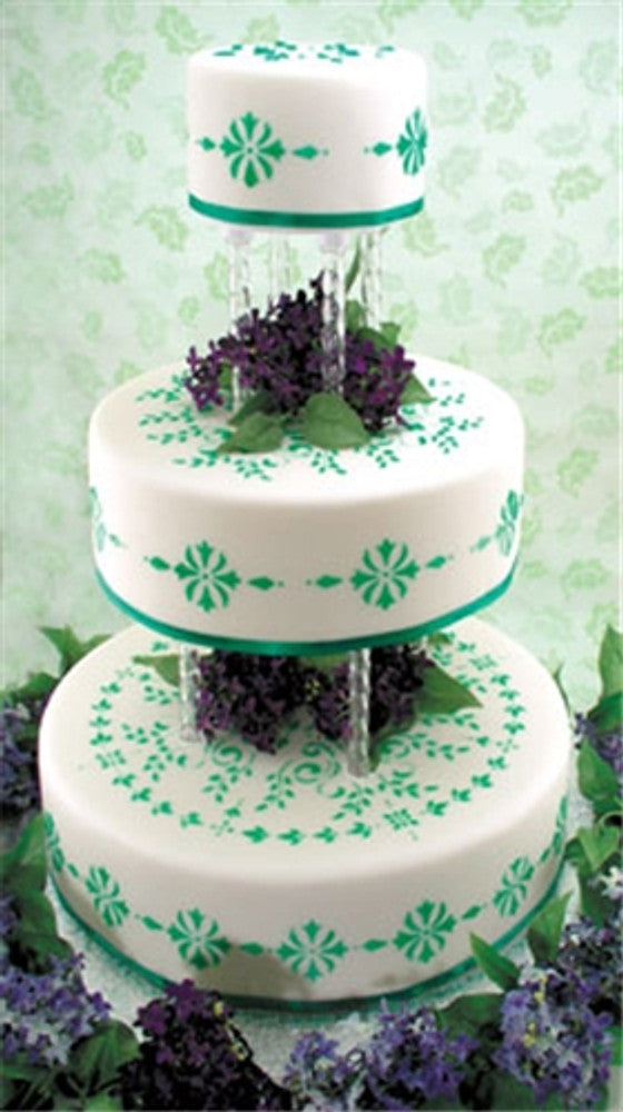Round Medallion Cake Stencil Top by Designer Stencils