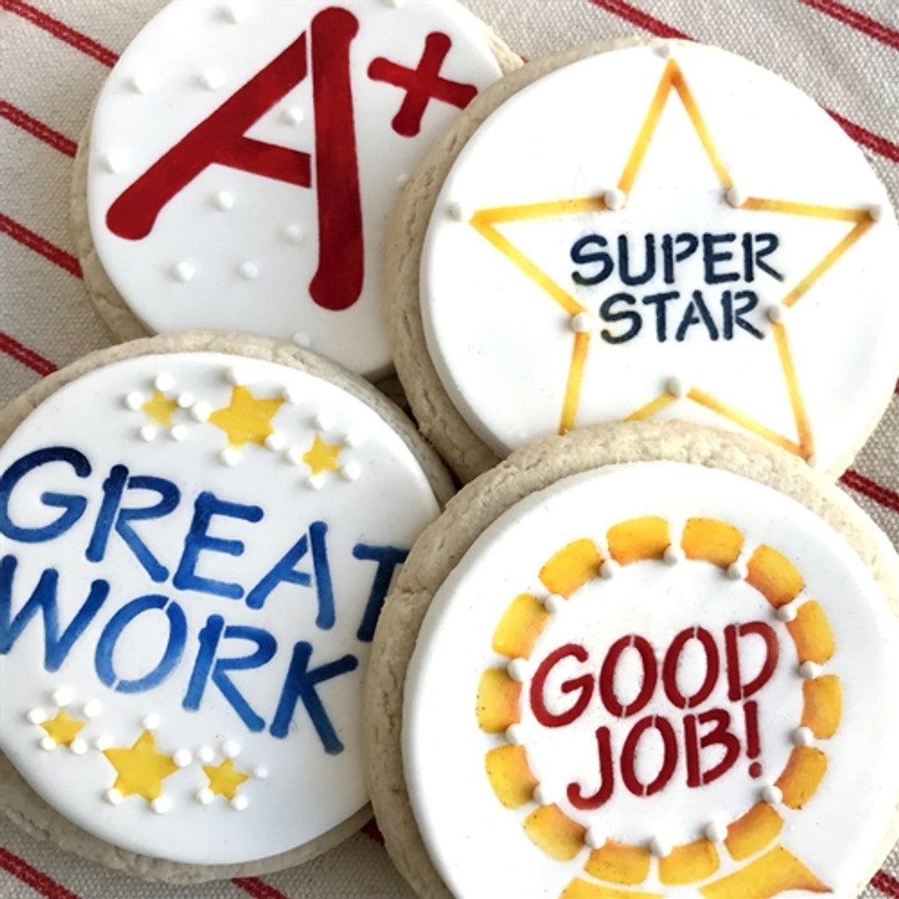 School Days Round Cookie Stencil Set by Designer Stencils