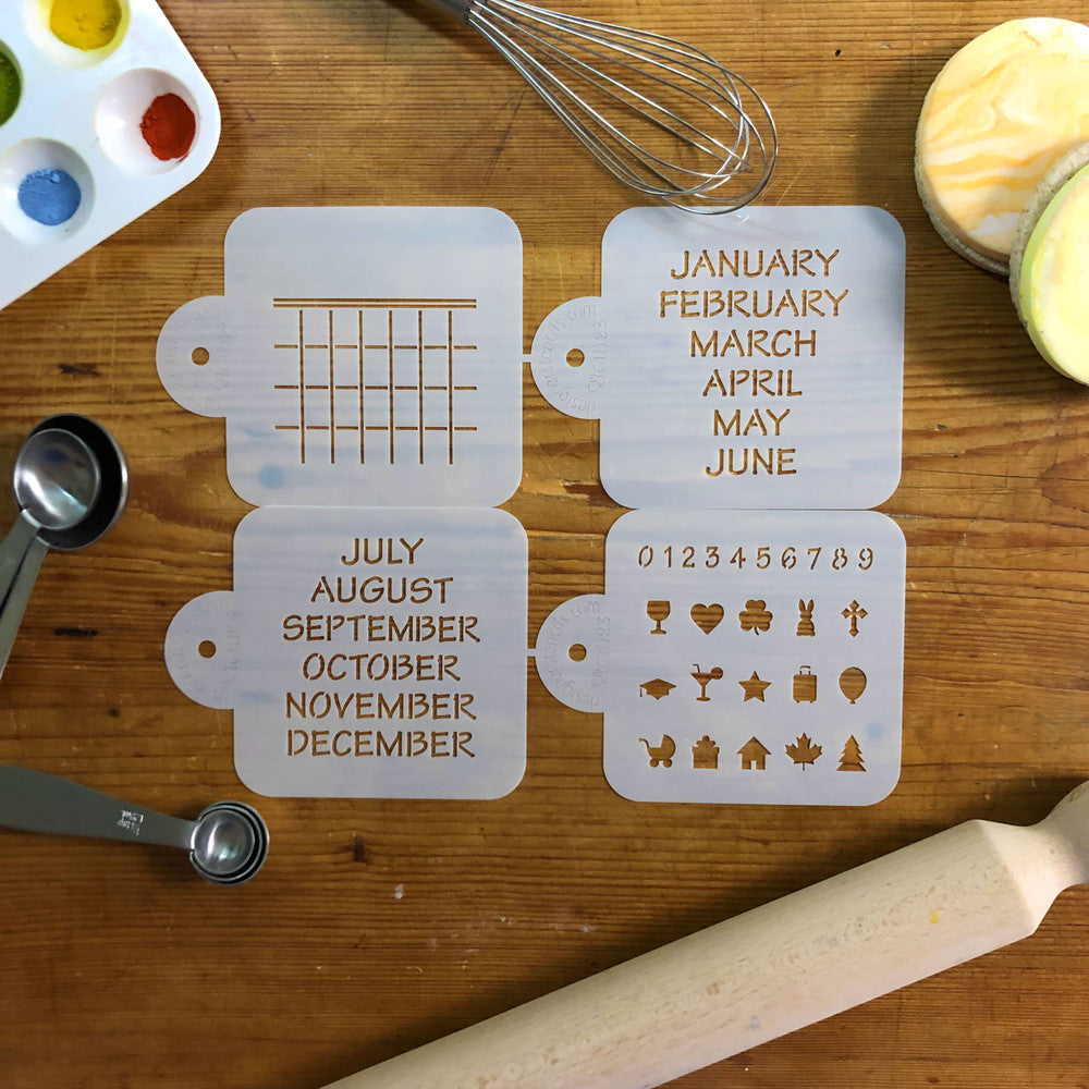 Save the Date Calendar Cookie Stencil Set by Designer Stencils