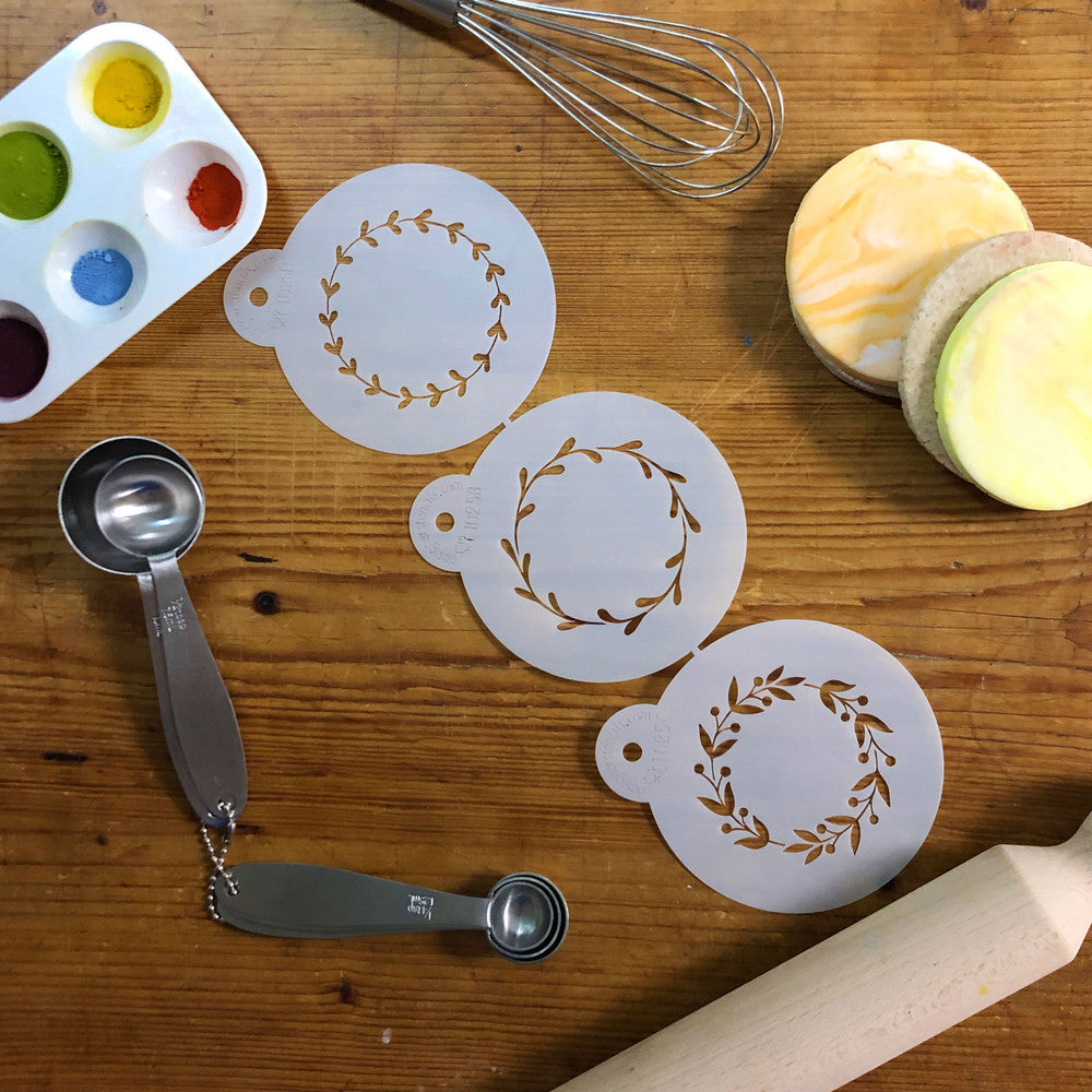 Vine Wreaths Round Cookie Stencil Set by Designer Stencils