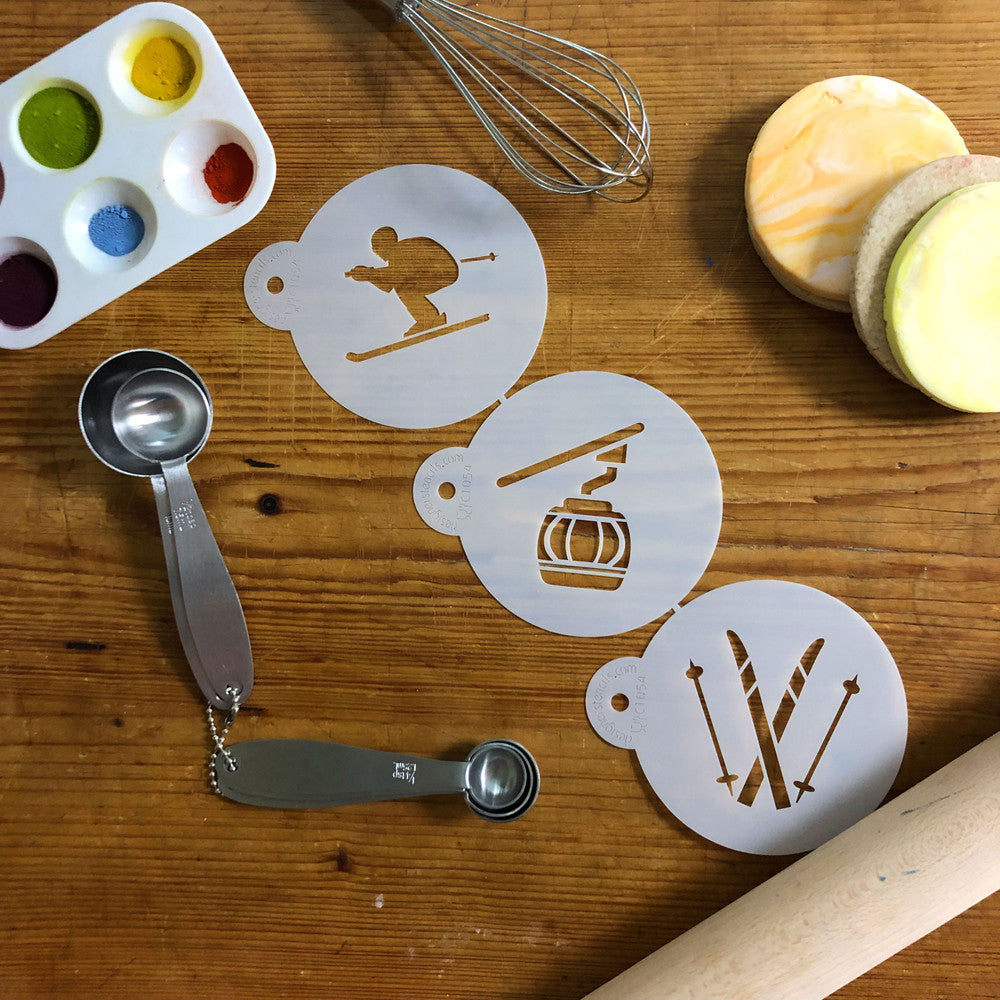 Let's Go Skiing Cookie Stencil Set