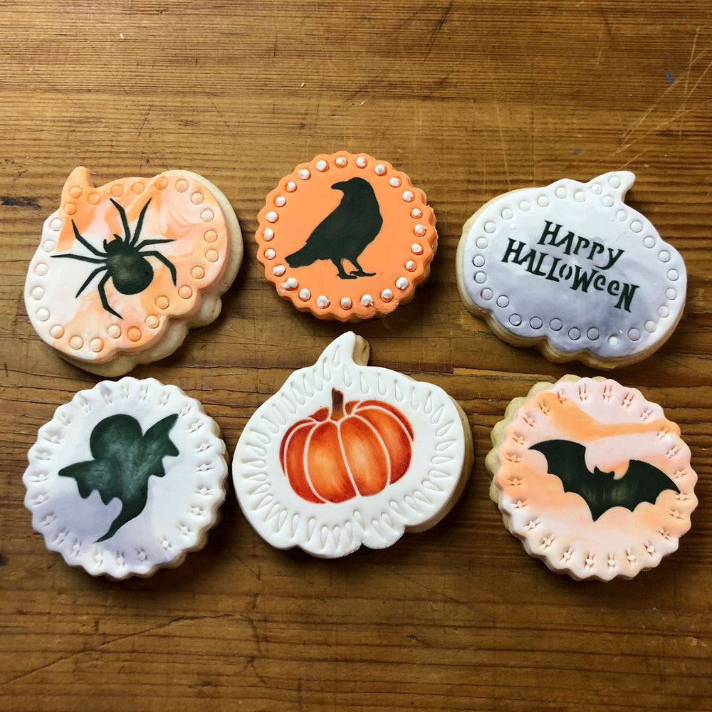 Spooky Halloween Round Cookie Stencil Set by Designer Stencils Cookies