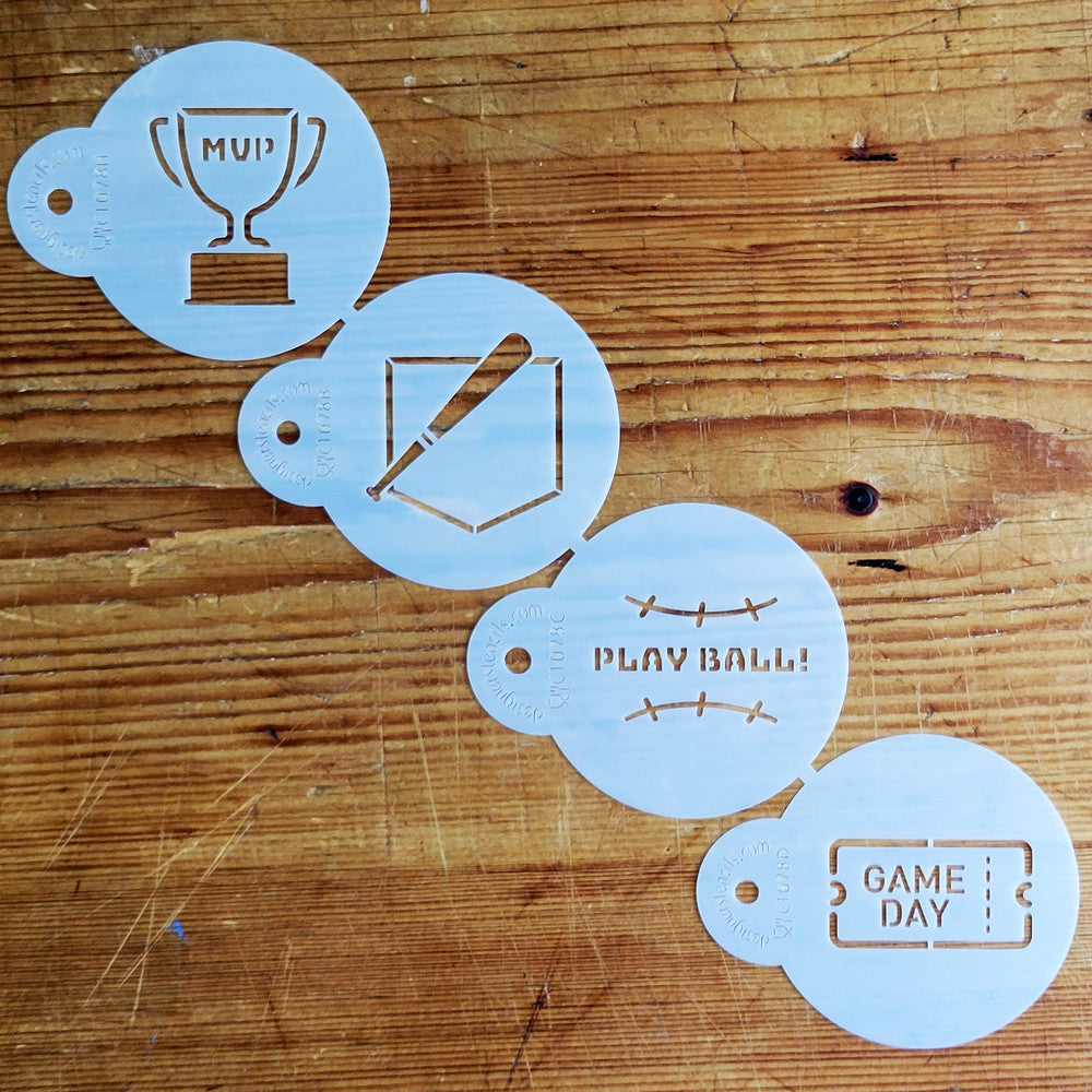 2" Sports Themed Round Cookie Stencil Set by Designer Stencils