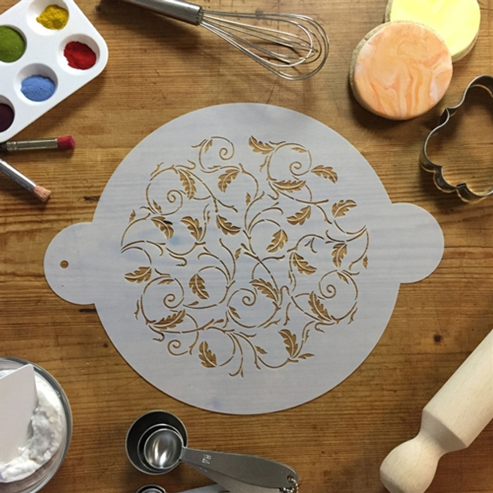 Oak Leaf Cake Stencil Top by Designer Stencils