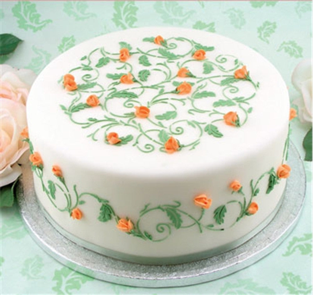 Oak Leaf Cake Stencil Top by Designer Stencils Cake
