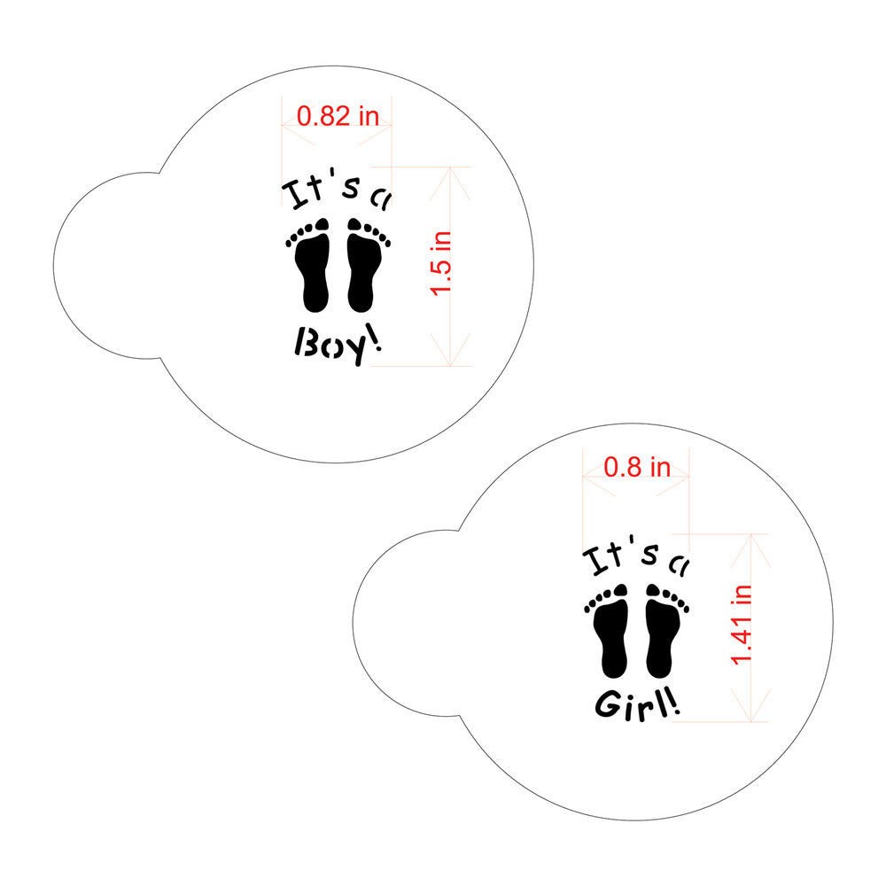 Gender Reveal Round Cookie Stencil Sets by Designer Stencils