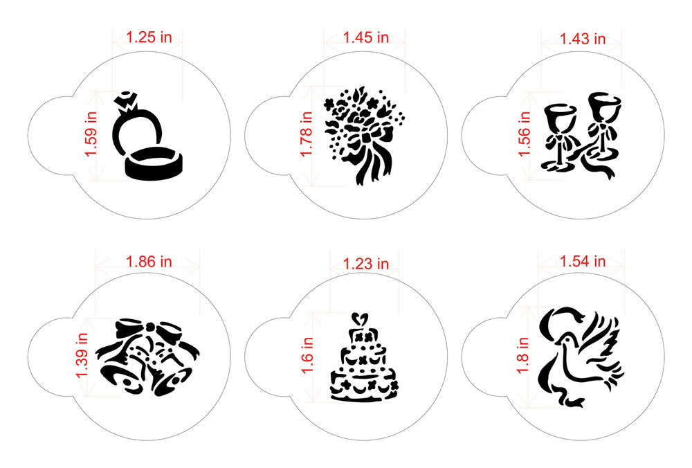 Wedding Round Cookie Stencil Set by Designer Stencils