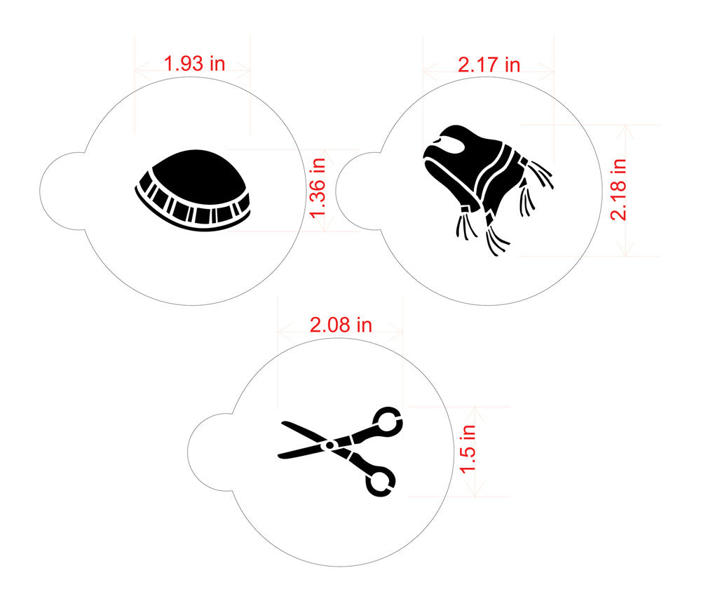 Measurements of Upsherin Symbols Round Cookie Stencil Set Designer Stencils