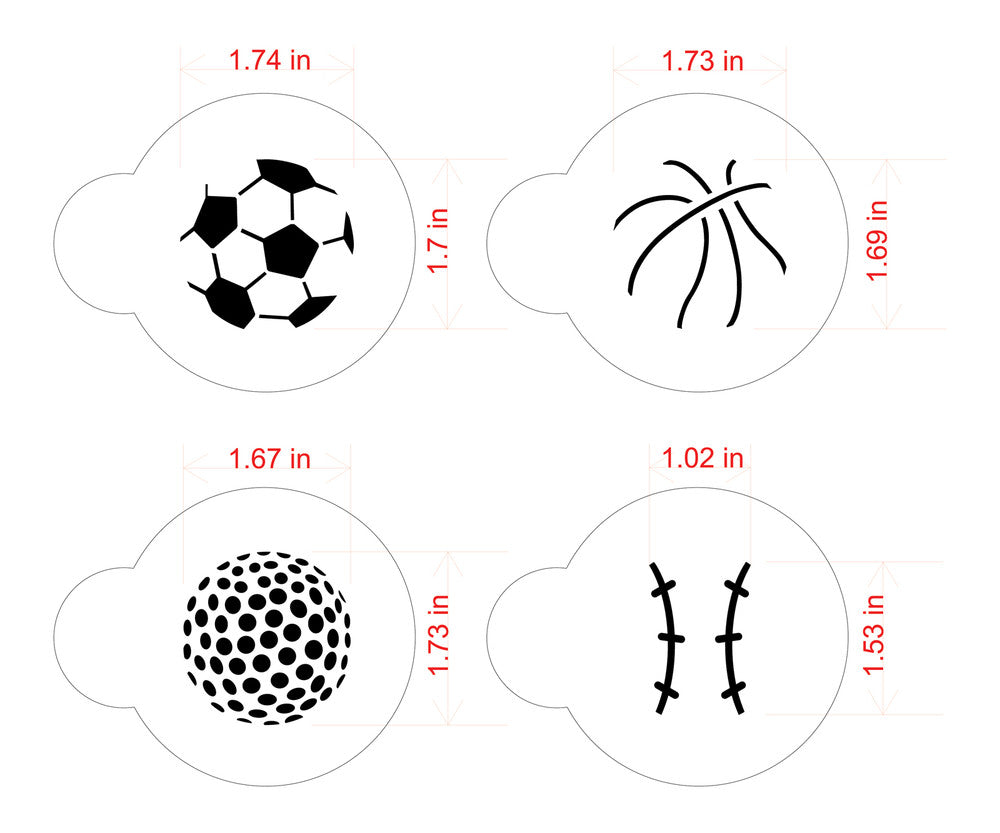 Sports Ball Round Cookie Stencil Set by Designer Stencils