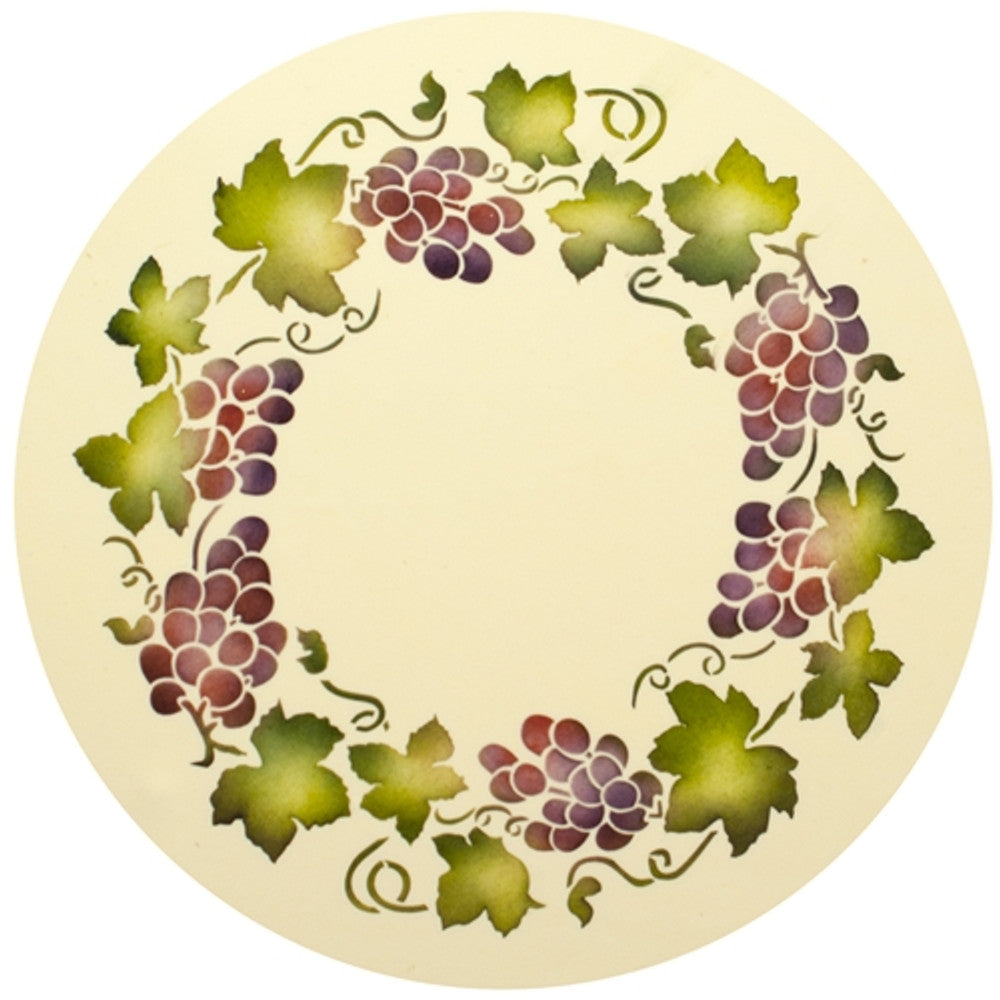 Grapevine Circle Cake Stencil Top by Designer Stencils Fondont