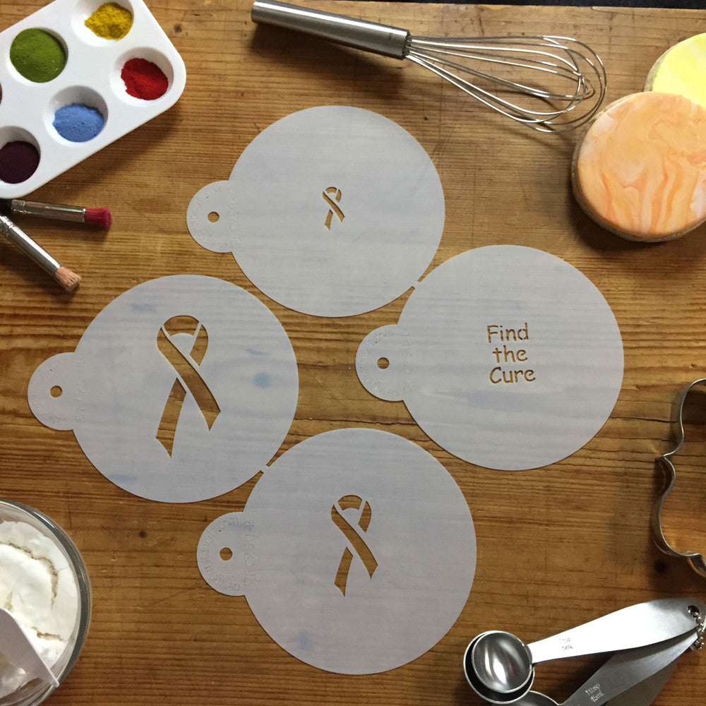 Find the Cure Round Cookie Stencil Set by Designer Stencils