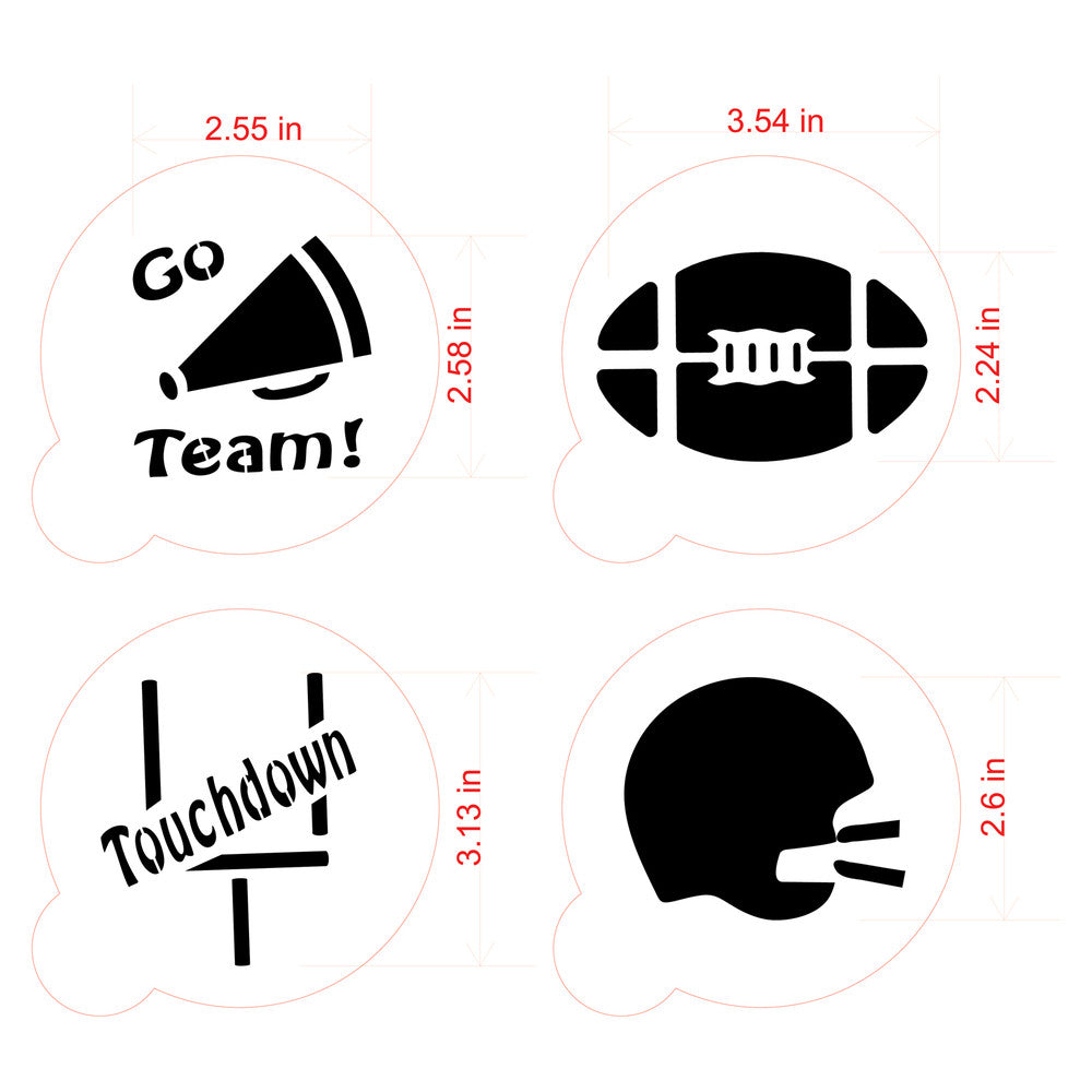 Football Round Cookie Stencil Set by Designer Stencils