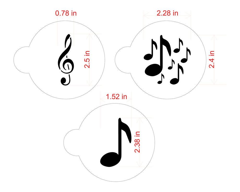 Musical Round Cookie Stencil Set by Designer Stencils