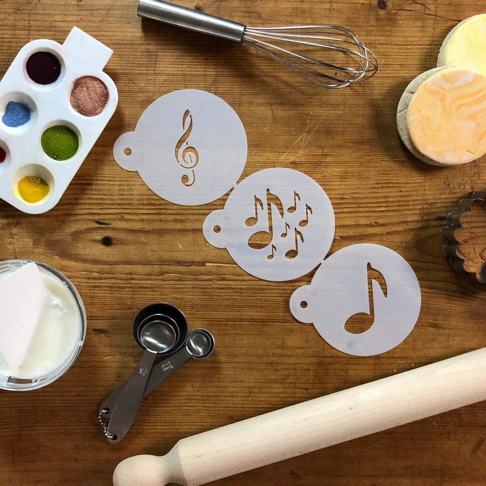 Musical Round Cookie Stencil Set by Designer Stencils