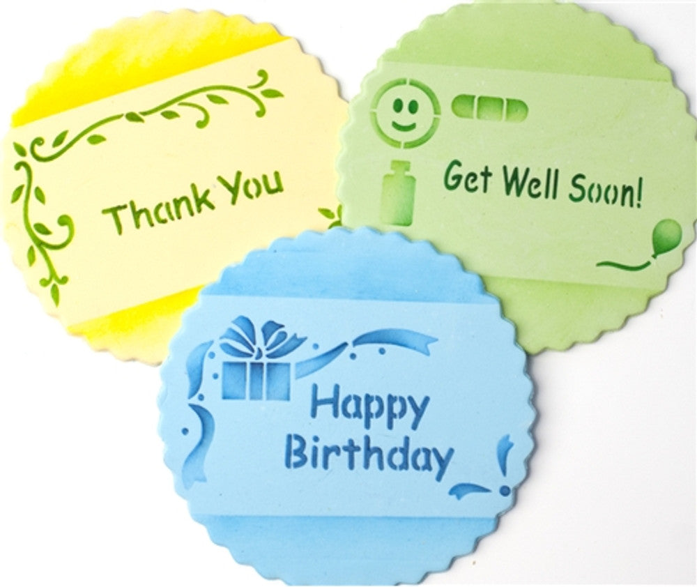 Celebration Corners Cake Side Stencil Set by Designer Stencils Cookies