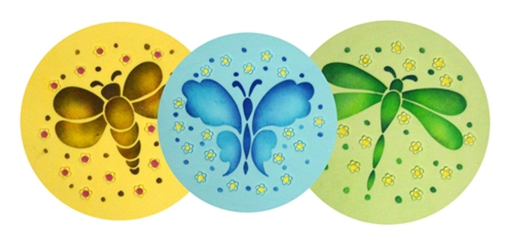 Garden Bugs Round Cookie Stencil Sets by Designer Stencils 4 Inch Cookies