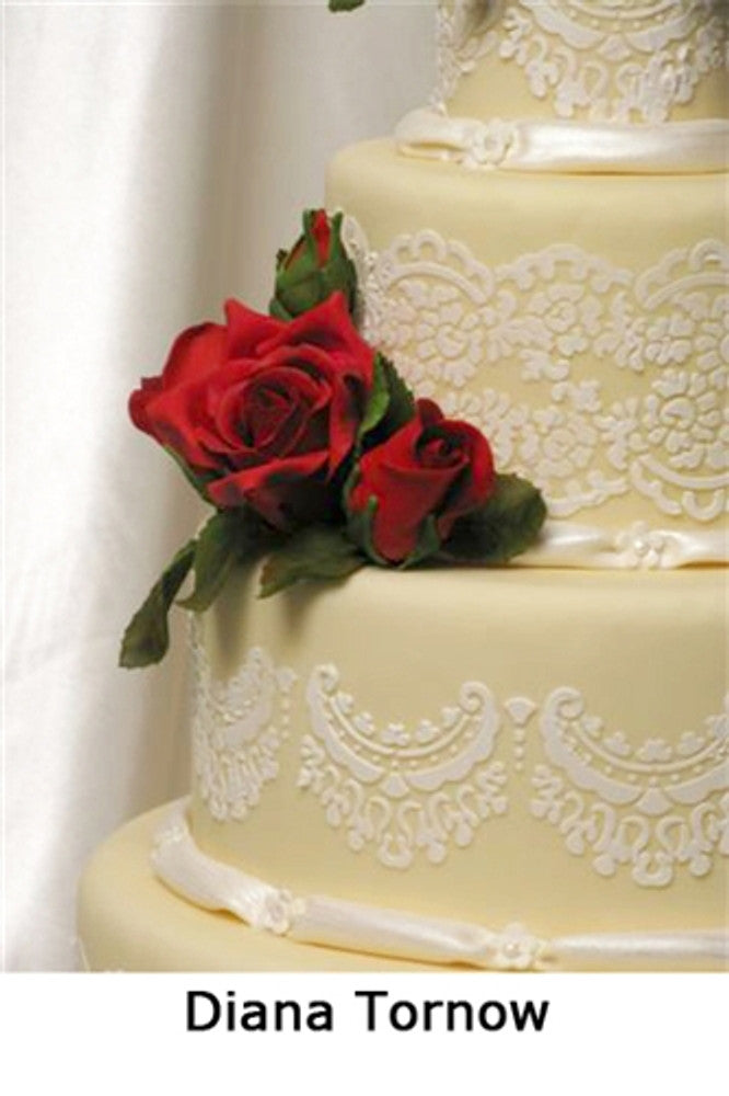 Alencon Lace Cake Stencil Set by Designer Stencils Tiered Cake by Diana Tornow