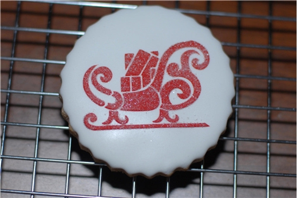 Holiday Christmas Greetings Round Cookie Stencil Set by Designer Stencils