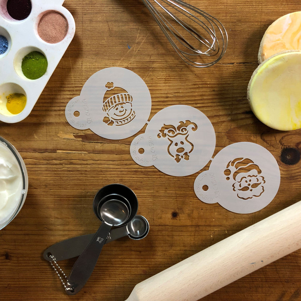 Whimsical Holiday Round Cookie Stencil Set by Designer Stencils