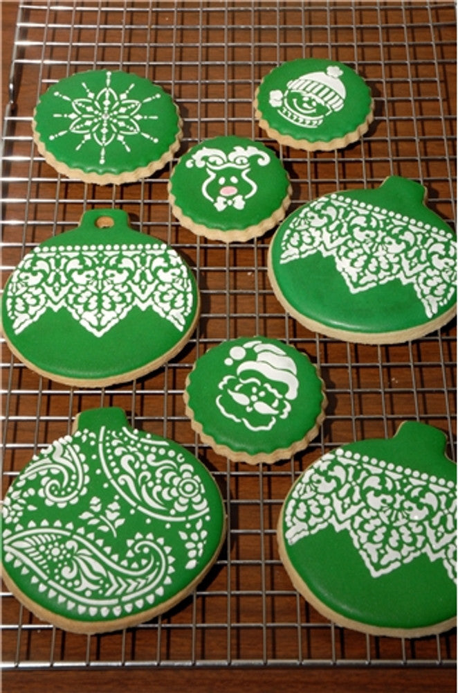 Whimsical Holiday Round Cookie Stencil Set by Designer Stencils