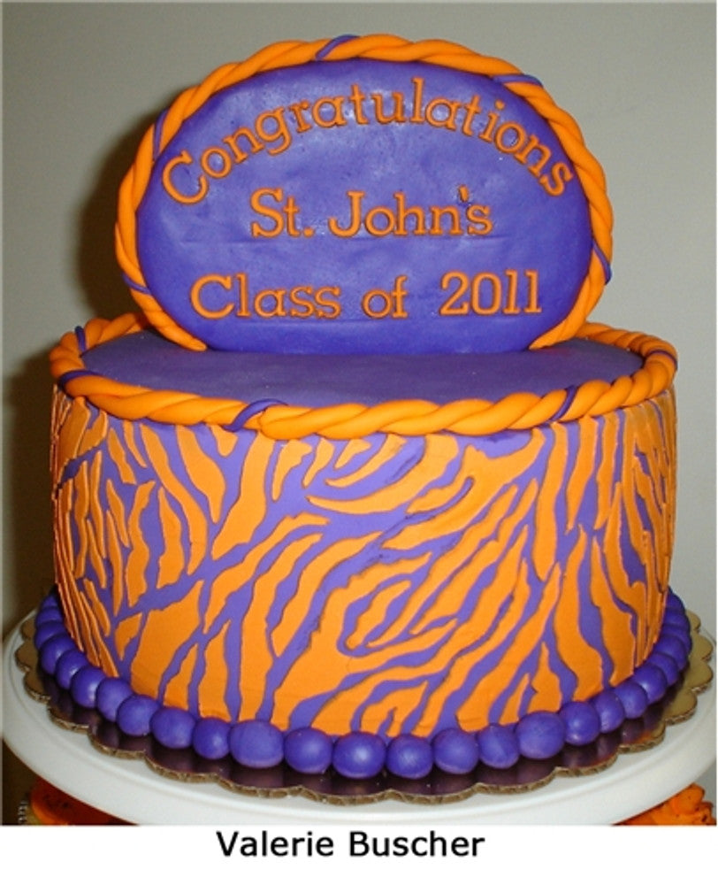Cake using a Zebra Skin Cake Stencil Sides by Designer Stencils